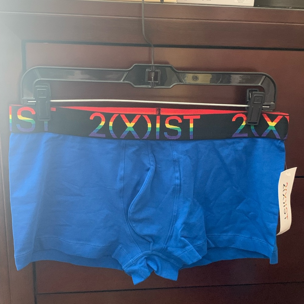 NWT 2(X)IST Men’s Pride No-Show Trunk Boxer Brief Blue Large - Picture 3 of 3